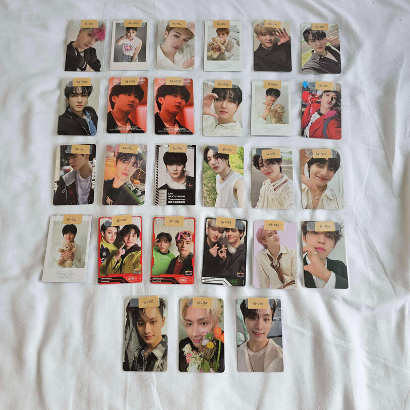 Bangchan Set - 360 | Changbin Set - 660 | Han - 110 | Seungmin Set - 390 | I.N Set - 430 | Unit PCs - 40 each | Stray Kids Set - 2060 | S.Coups Set - 210 | Jun Set - 190 | Dino - 100 | Seventeen Set - 490 | For more detailed prices, check declutter list