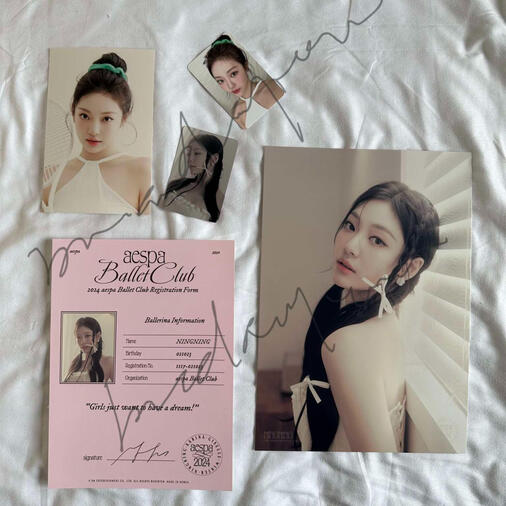 AE-001: NINGNING SG2024 SET (with Karina polaroid and Ningning GIRLS polaroid) Only sold as SET - 450
